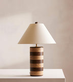 Oak Table Lamp with Linen Shade - Erhaus product image 2