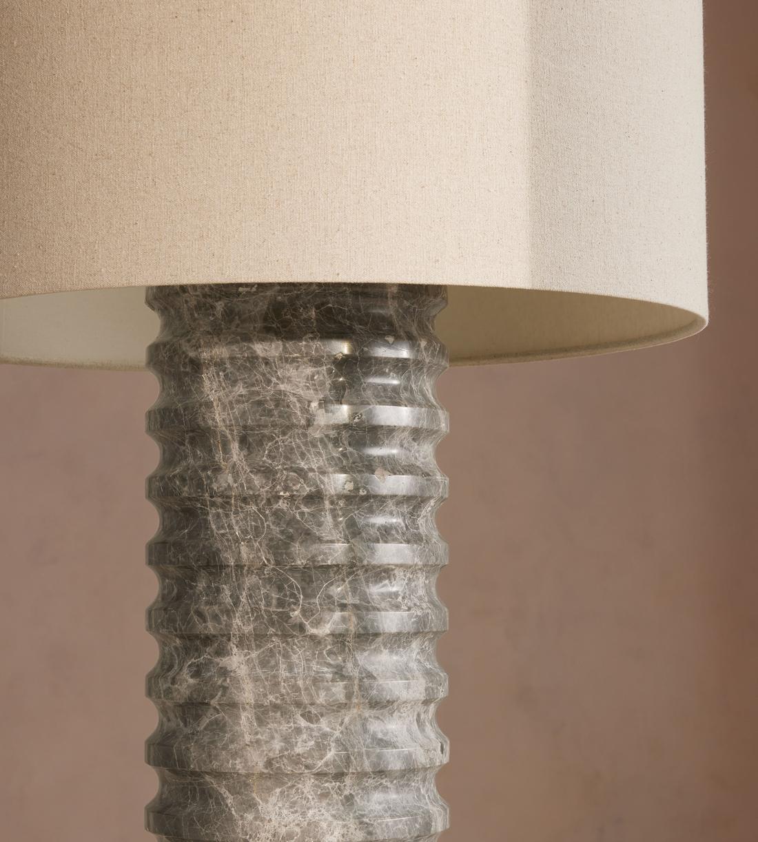 Tall Marble Table Lamp in Antiqued Brass - Erhaus product image 5