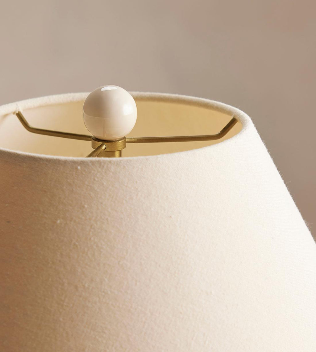 Cream Lacquer Table Lamp with Linen Shade - Erhaus product image 6