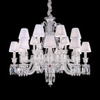 Light Luxury Classic Short Version Tiered Candle Light Crystal Chandelier for High-Ceiling Rooms / living Room