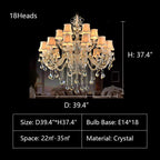 Extra Large Luxury Multi-Tiered Crystal Pendant Chandelier for High-Ceiling Rooms