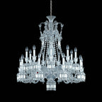 Light Luxury Classic Short Version Tiered Candle Light Crystal Chandelier for High-Ceiling Rooms / living Room