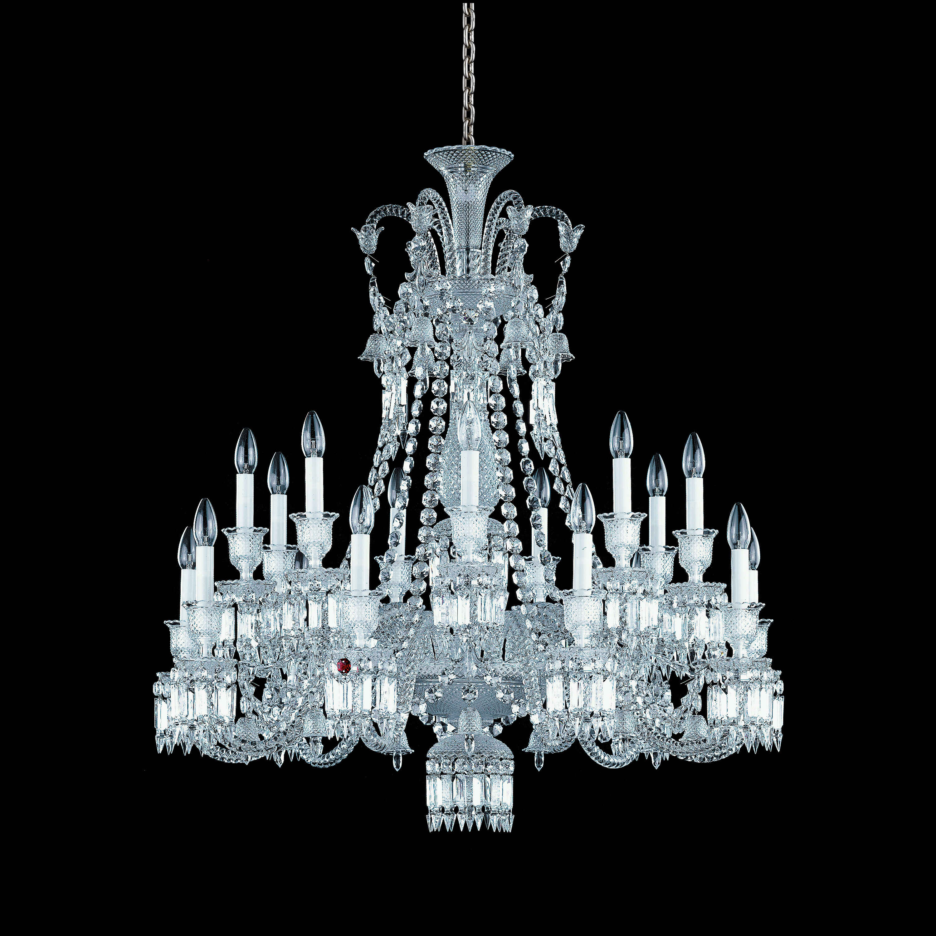 Light Luxury Classic Short Version Tiered Candle Light Crystal Chandelier for High-Ceiling Rooms / living Room