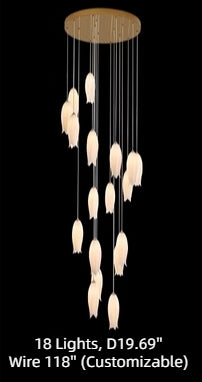 Elegant Flower Chandelier for Foyer / Staircase