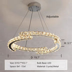 Modern Luxury Crystal Pendant Irregular Rings Chandelier Suit for Living / dining Room / bedroom