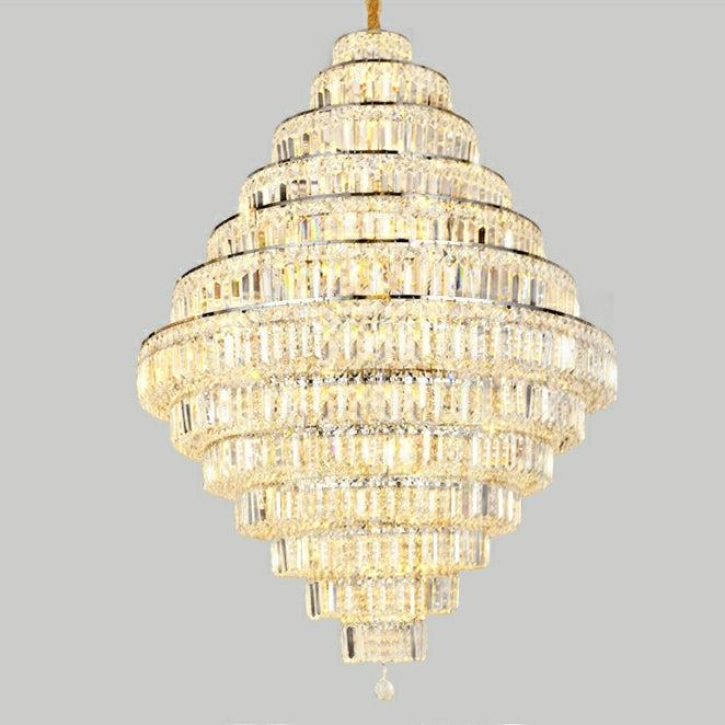 Chrome / Silver / Gold Extra Large Chandelier for Foyer Living Room Staircase Crystal Ceiling Lighting