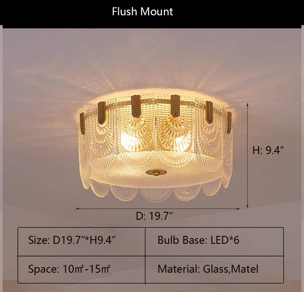 Nordic Light Luxury Patterned Glass Pendant Chandelier Suit for Living / dining Room / bedroom