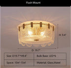 Nordic Light Luxury Patterned Glass Pendant Chandelier Suit for Living / dining Room / bedroom