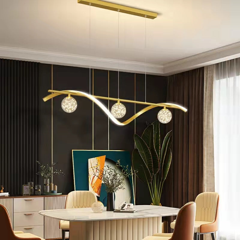 Modern Glass and Metal Rectangular Chandelier with Clear Finish