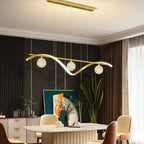 Modern Glass and Metal Rectangular Chandelier with Clear Finish