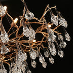 Creative Rose Crystal Brass Branch Chandelier