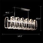 Modern Floral Reeded Glass Chandelier for Living / Dining Room