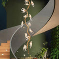 Lucky Bird Glass Tree Branch Chandelier for Staircase