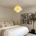 Murano Glass White Disks Chandelier 36