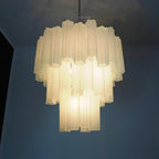 Murano Glass Chandelier – 48 Tubes – Matte White