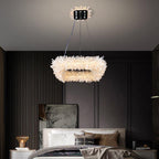 Derek Modern Crystal Cluster Square Chandelier