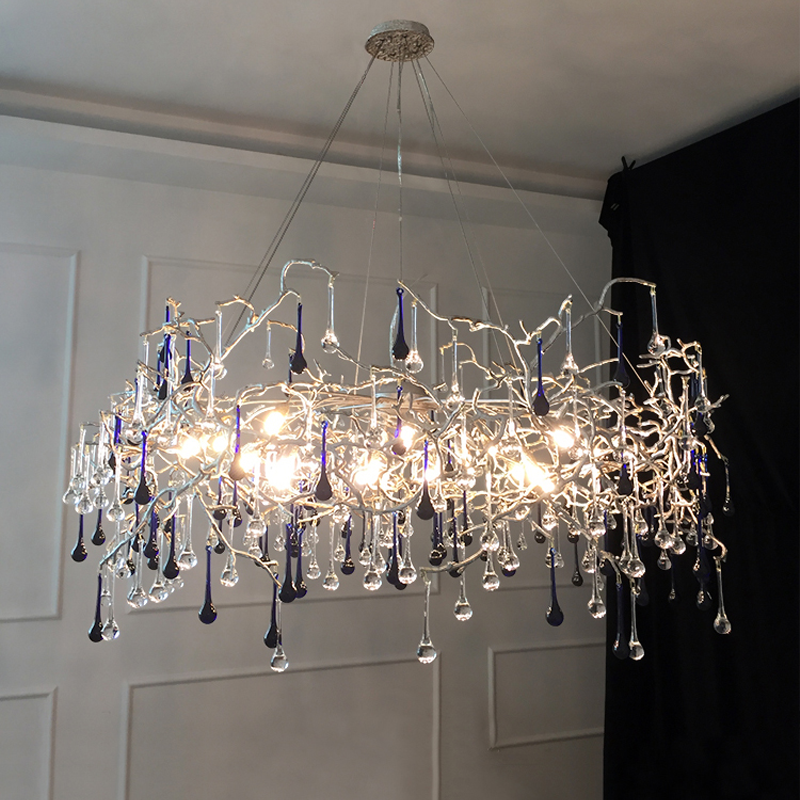 Iris Raindrop Crystal Branch Chandelier 31-Inch39-Inch47''