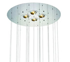 French Romantic Crystal and Glass Candle Chandelier Pendant Light with Metal Finish for Living Room Dining