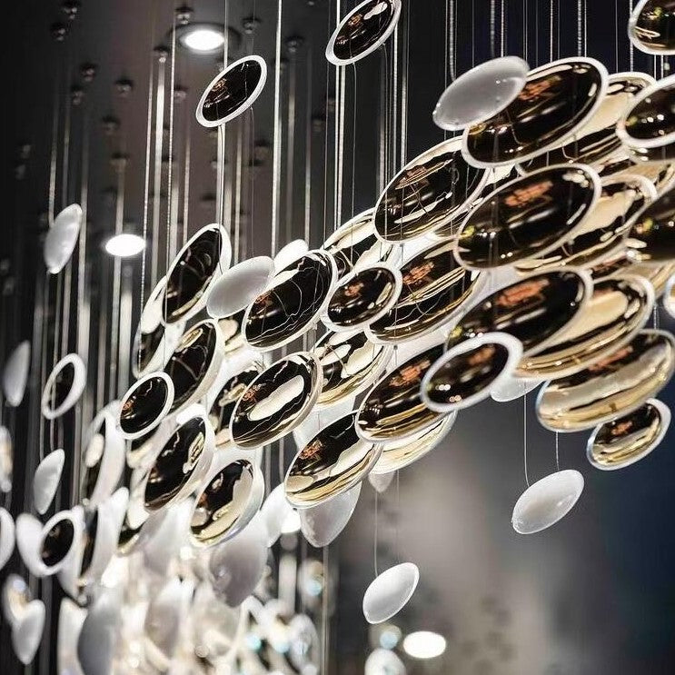 Modern Artistic Unique Golden Dragon Egg Pendant Ceiling Light for Staircase / Sales Center / Hotel