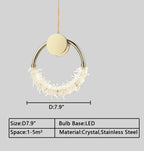Modern Crystal Butterfly Pendant Light with Gold / chrome Finish Stainless Steel Frame LED
