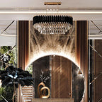 Modern Luxury Multi-Tier Oval / round Crystal Tiered Chandelier