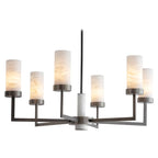 Contemporary Alabaster 6-Arm Compass Chandelier