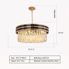 Modern Minimalist Gold Multi-Tier Crystal Pendant Chandelier Suit for Living / Dining Room / Bedroom