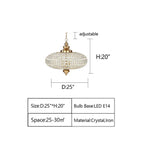 French Empire Vintage Ellipsoid Crystal Chandelier with Iron and Brass Finish for Living Room Bedroom