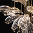 Light Luxury Glass Petal-Shaped Chandelier with Superior Finish