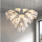 Light Luxury Glass Petal-Shaped Chandelier with Superior Finish