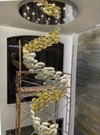 Modern Artistic Unique Golden Dragon Egg Pendant Ceiling Light for Staircase / Sales Center / Hotel