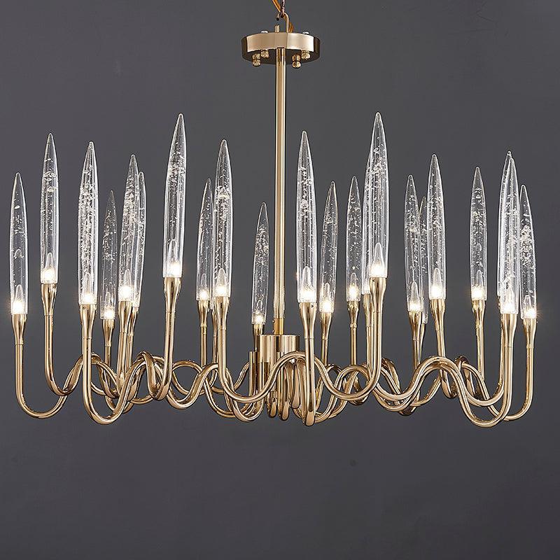 8141r Brass Glass Chandelier