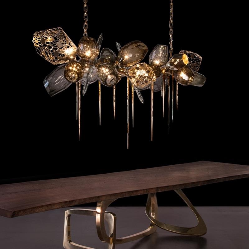 Glass Chandelier Italian Light Luxury Light for Dining Room / living Room