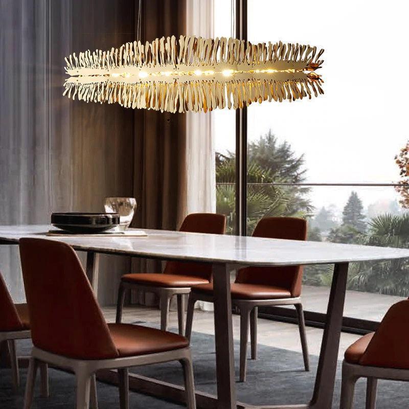 Clemo Island Gold Chandelier in Stainless Steel
