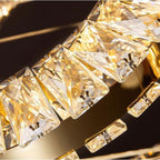 Modern Multi Gold Donuts Shape Crystal Chandelier Ring Round Light for Foyer Staircase / Living Room / Bar /