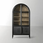 Hattie Glass Accent Cabinet in Oak 36-Inchw 46-Inchw