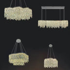 Modern Luxury Irregular Round / oval Crystal Chandelier Set for Bedroom / living Room / dining Room