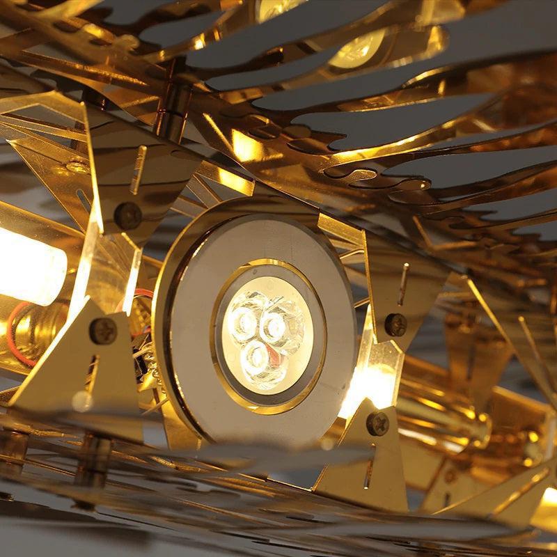 Clemo Island Gold Chandelier in Stainless Steel