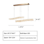 Modern Light Luxury Designer Model Natural Crystal Stone Long Dining Chandelier Furniture for Dining Room /