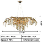 New Luxury Branch Crystal Pendant Chandelier Designer Creative Art Dining Room / living Room Light