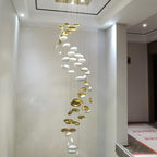 Modern Artistic Unique Golden Dragon Egg Pendant Ceiling Light for Staircase / Sales Center / Hotel