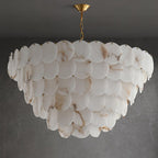 Alabaster Shell Brass Chandelier with 2 / 3 / 4 / 5 / 6 Layer