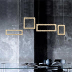 Echo Modern Rock Crystal Chandelier Over Dining Table