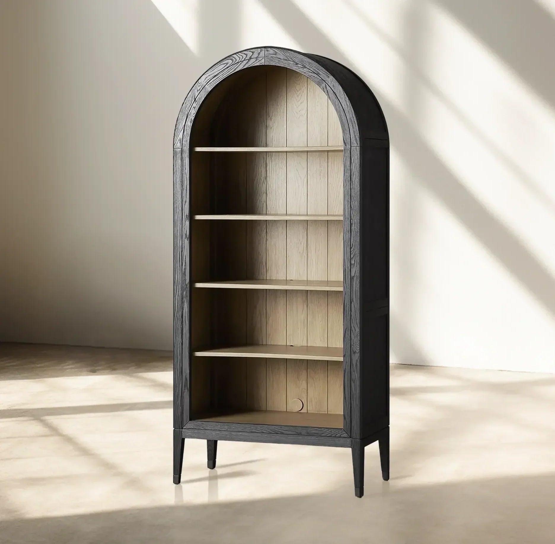 Hattie Open Bookcase in Oak 36-Inchw 46-Inchw