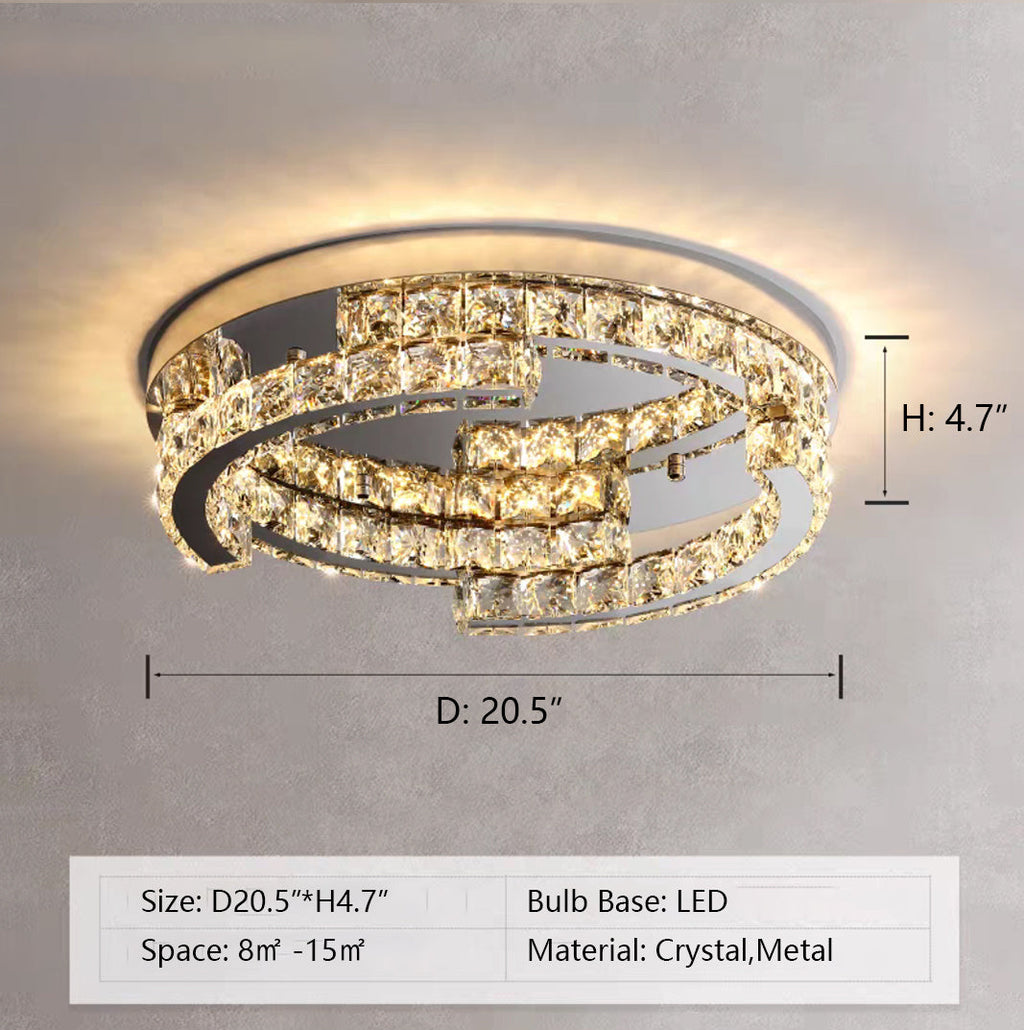 Modern Luxury Crystal Pendant Irregular Rings Chandelier Suit for Living / dining Room / bedroom
