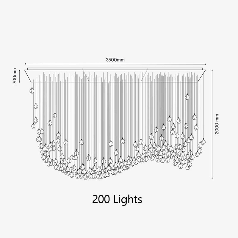 Nordic Magnolia Flower Ceramic Chandelier with Rectangular Metal Canopy