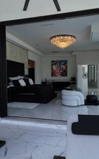 Smoke Gray Crystal Round Flush Mount Chandelier Light Luxury Finish