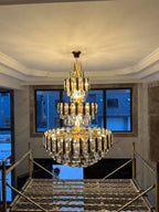 Foyer 3 Layers Extra Large Crystal Chandelier for Living Room Staircase Ceiling Lighting