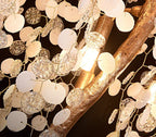 Modern Unique Artistic Flower Brass Branch Semi-Flush Mount Chandelier for Living Room / Hallway / Entryway /