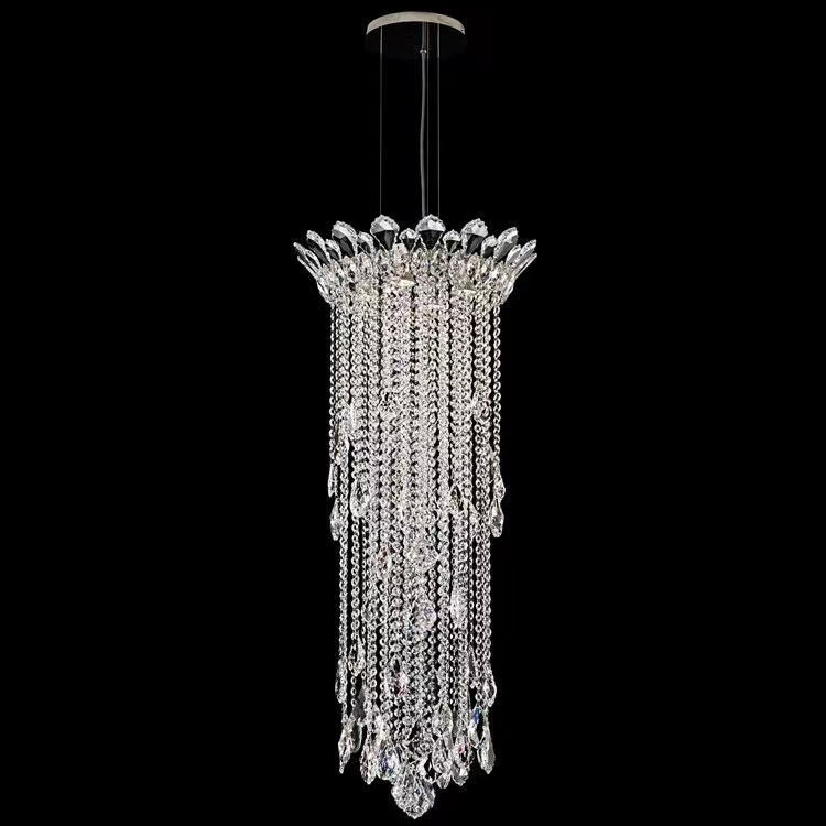 Extra Large Light Luxury Stairwell Crystal Tassel Chandelier for Staircase / high Floor Hall / loft